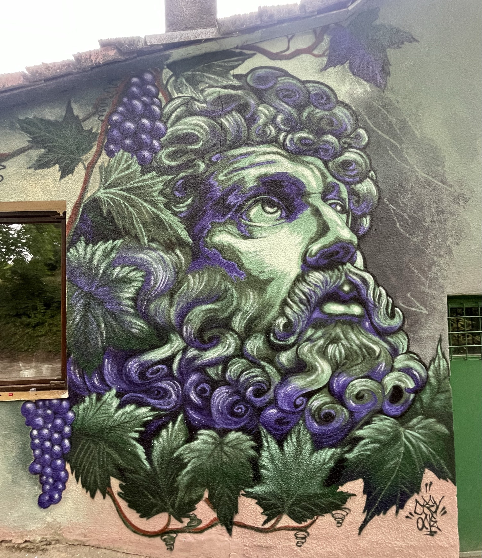 Large-scale mural photographed on location